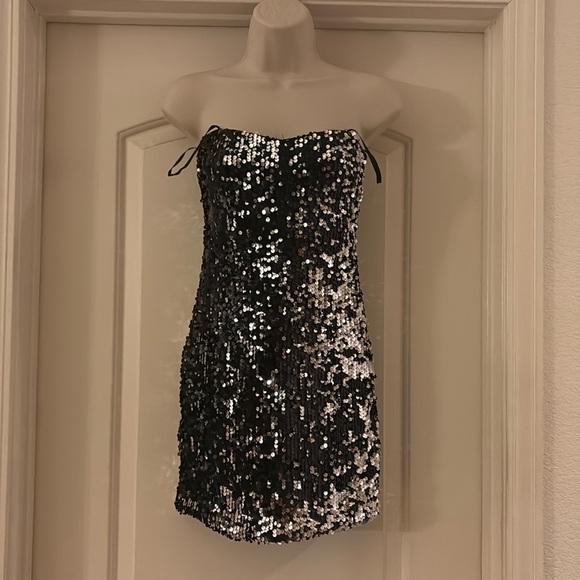 Vintage Fredrick’s‎ Of Hollywood Reversible Sequin Strapless Dress - Picture 1 of 5